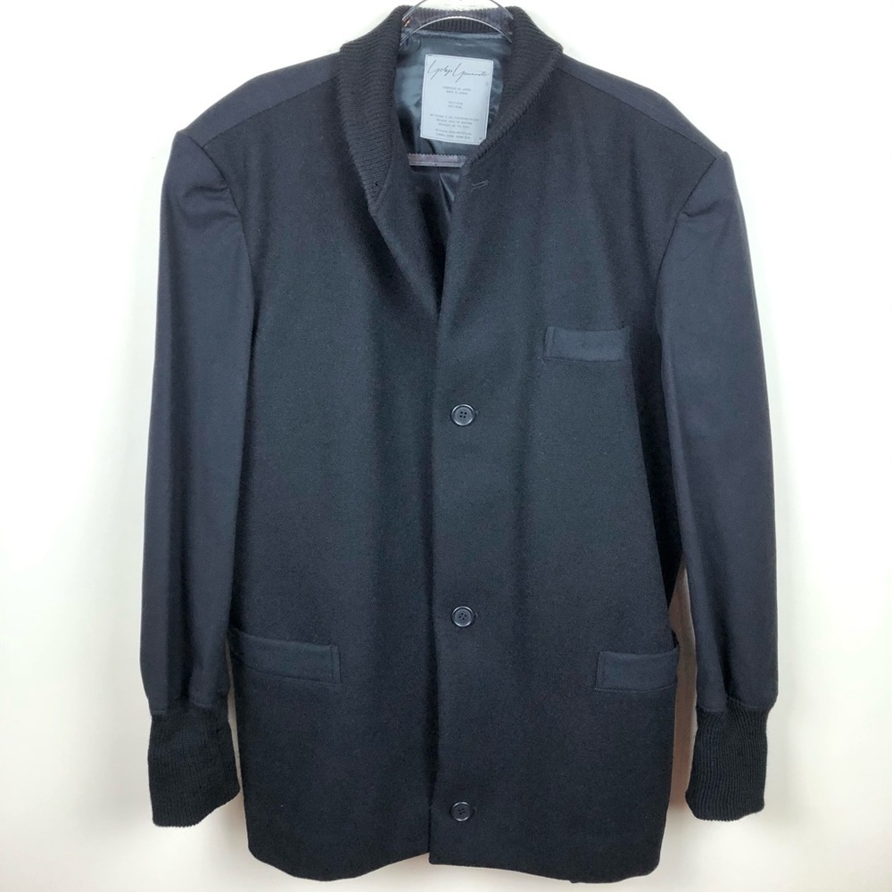 Yohji Yamamoto Black Wool Coat Vintage Medium
